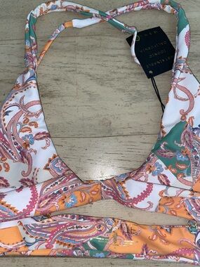 New Skatie Paisley halter bikini top, size XL